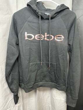 Black rose gold Bebe hoodie medium nwt